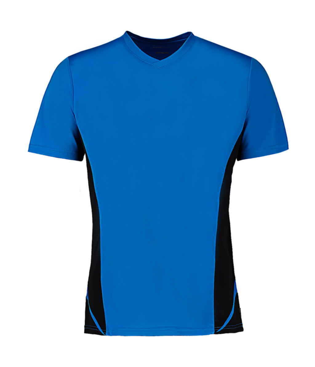  Regular Fit Cooltex? Panel V Neck Tee in Farbe Electric Blue/Black