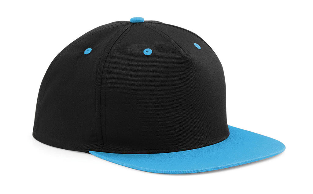  5 Panel Contrast Snapback in Farbe Black/Surf Blue