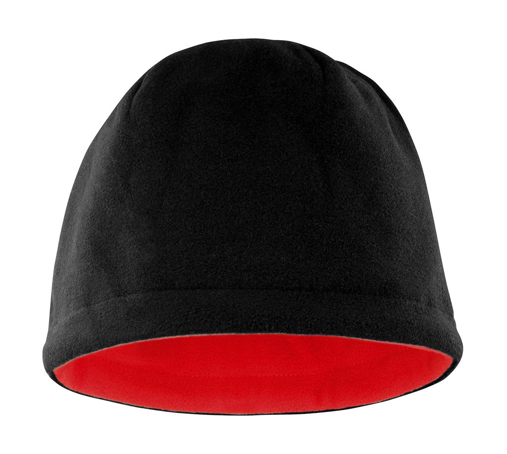  Reversible Fleece Skull Hat in Farbe Black/Red