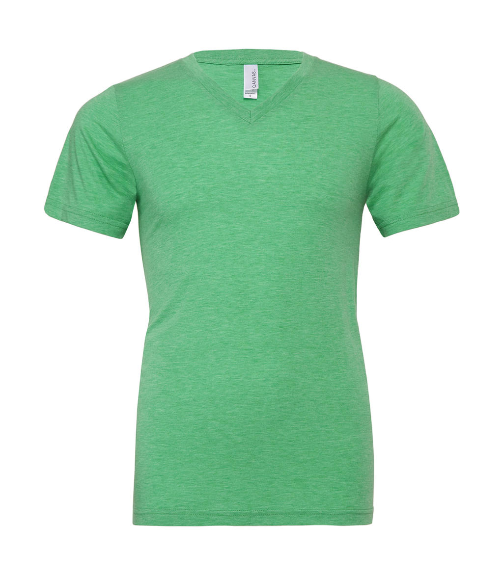  Unisex Triblend V-Neck T-Shirt in Farbe Green Triblend