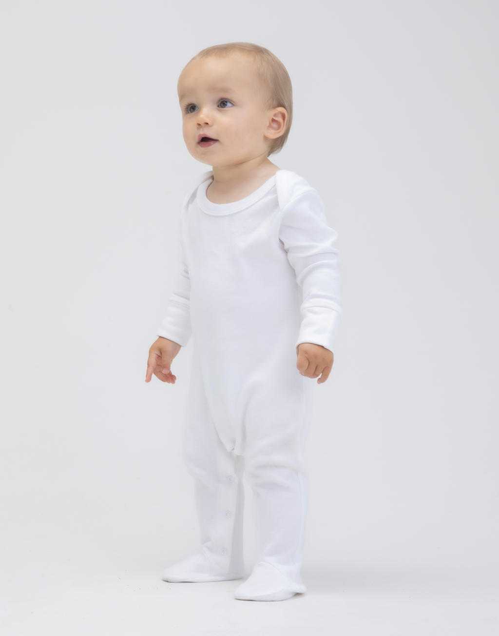  Baby Sleepsuit with Scratch Mitts in Farbe White