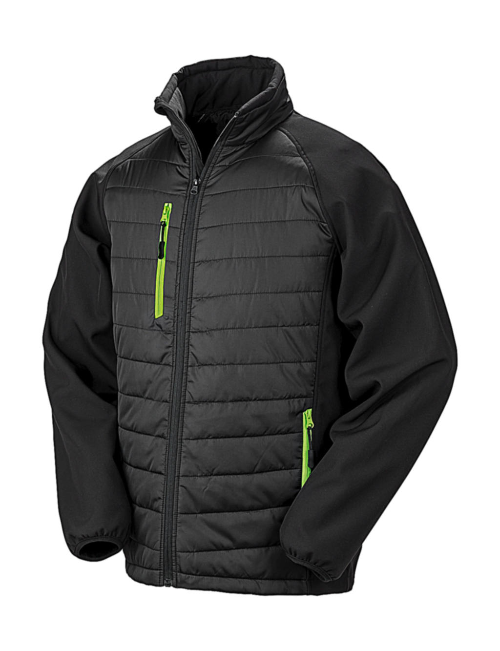 Black Compass Padded Softshell in Farbe Black/Lime