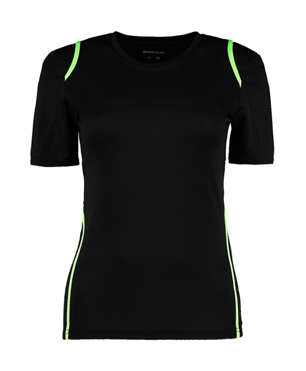  Womens Regular Fit Cooltex? Contrast Tee in Farbe Black/Fluorescent Lime