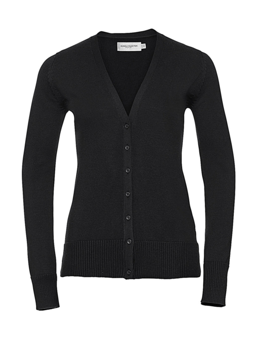  Ladies V-Neck Knitted Cardigan in Farbe Black