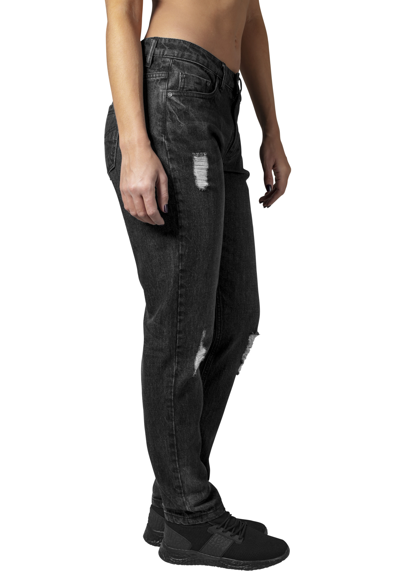 Hosen Ladies Boyfriend Denim Pants in Farbe black washed