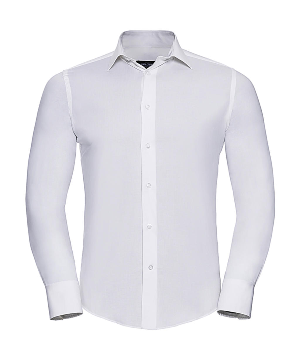  Fitted Stretch Shirt LS in Farbe White