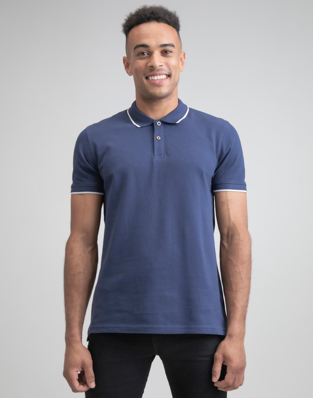  The Tipped Polo in Farbe White/Navy