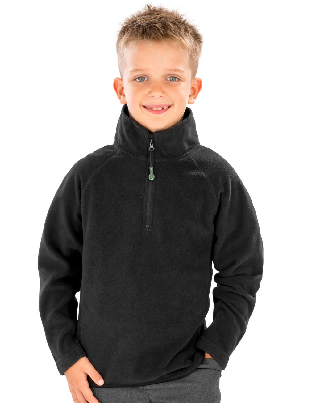  Junior Recycled Microfleece Top in Farbe Black