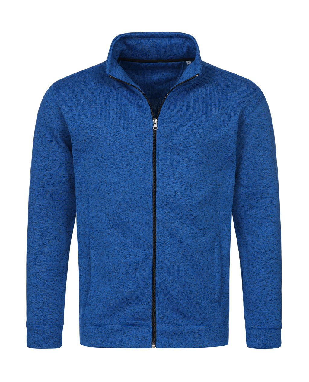 Knit Fleece Jacket in Farbe Blue Melange