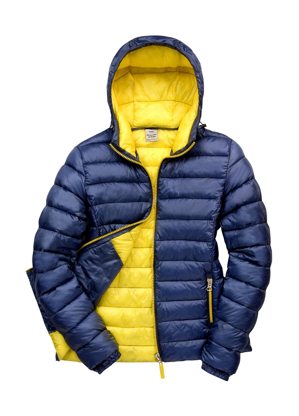  Ladies Snow Bird Hooded Jacket in Farbe Navy/Yellow