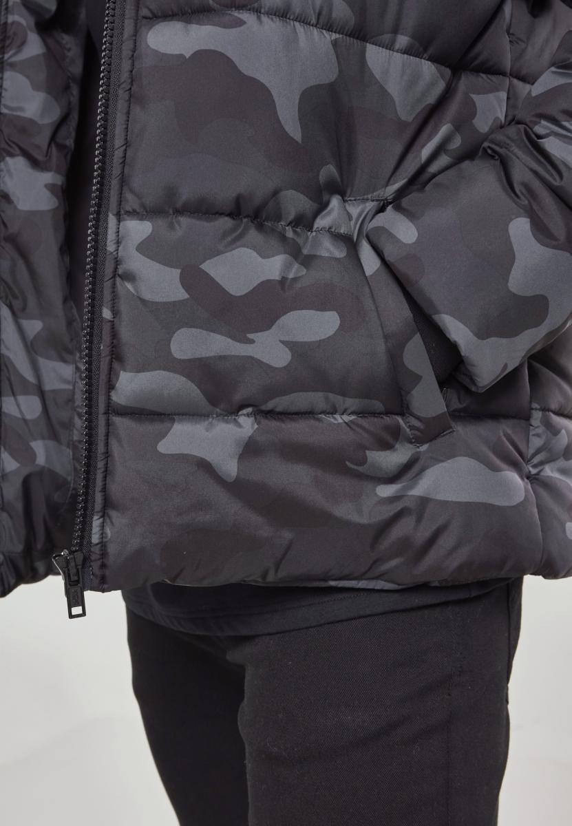 Plus Size Hooded Camo Puffer Jacket in Farbe darkcamo