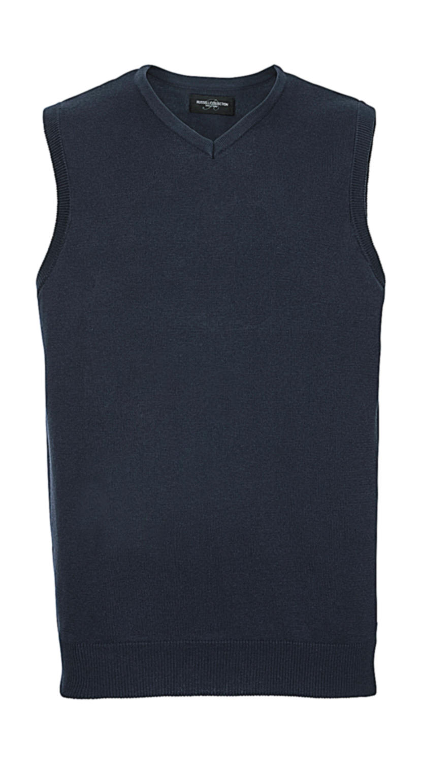  Adults V-Neck Sleeveless Knitted Pullover in Farbe French Navy