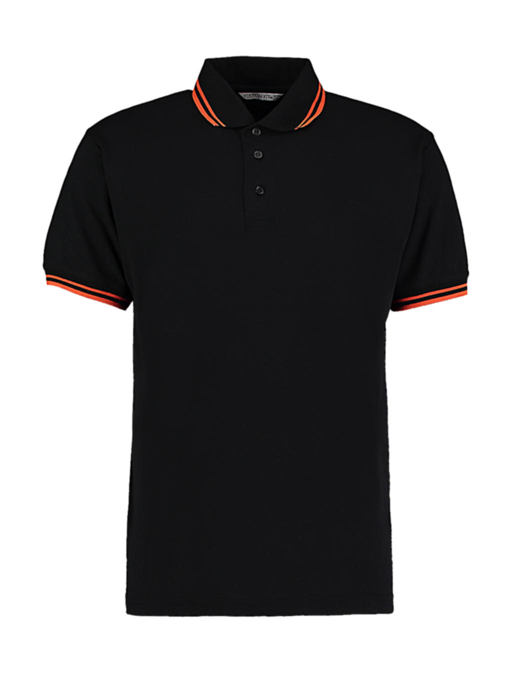  Classic Fit Tipped Collar Polo in Farbe Black/Orange