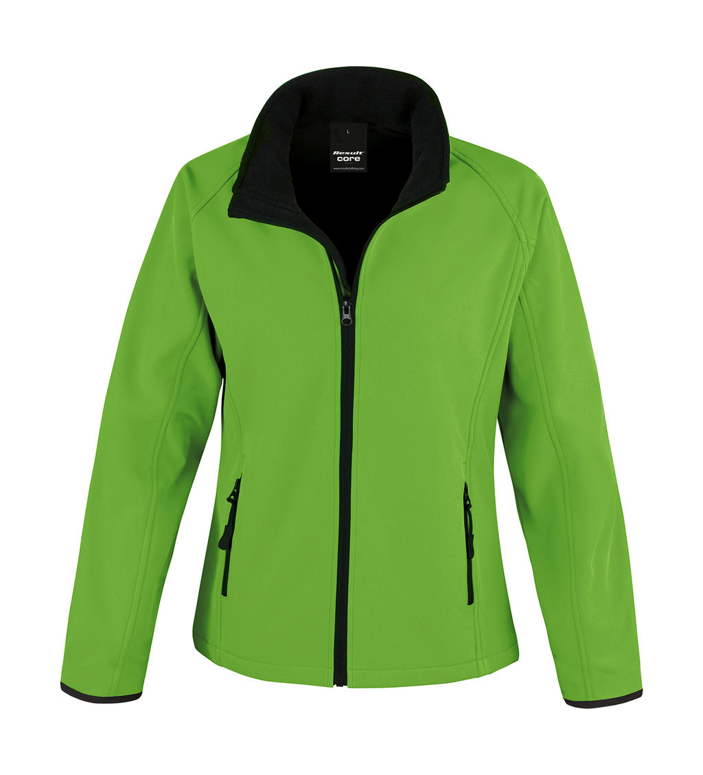  Ladies Printable Softshell Jacket in Farbe Vivid Green/Black