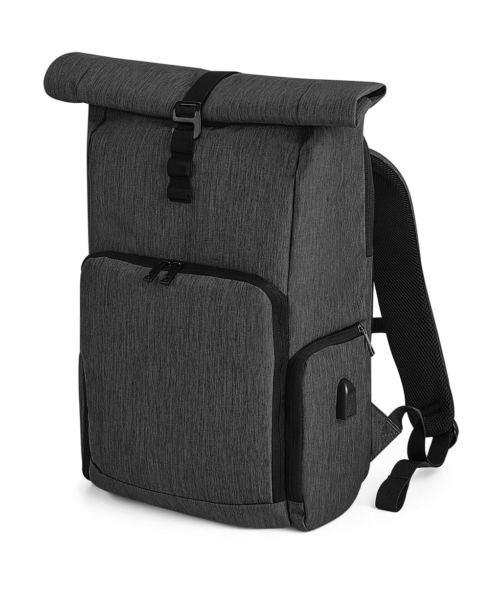  Q-Tech Charge Roll-Top Backpack in Farbe Granite Marl