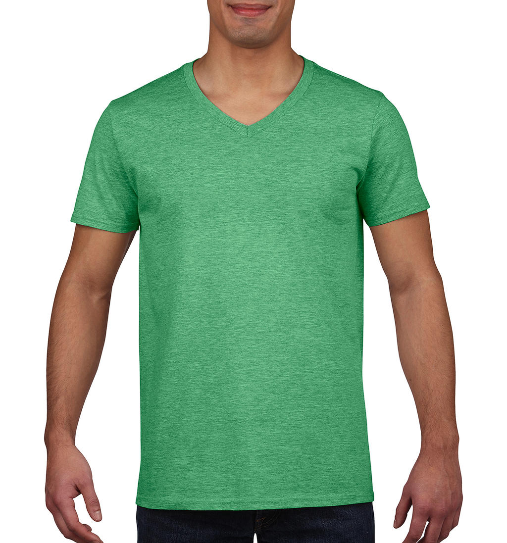  Gildan Mens Softstyle? V-Neck T-Shirt in Farbe Heather Irish Green