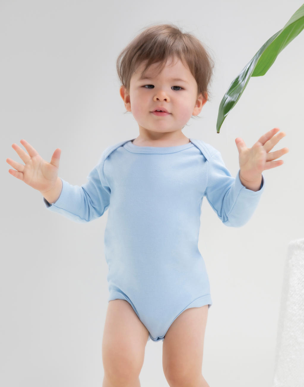  Baby long Sleeve Bodysuit in Farbe White