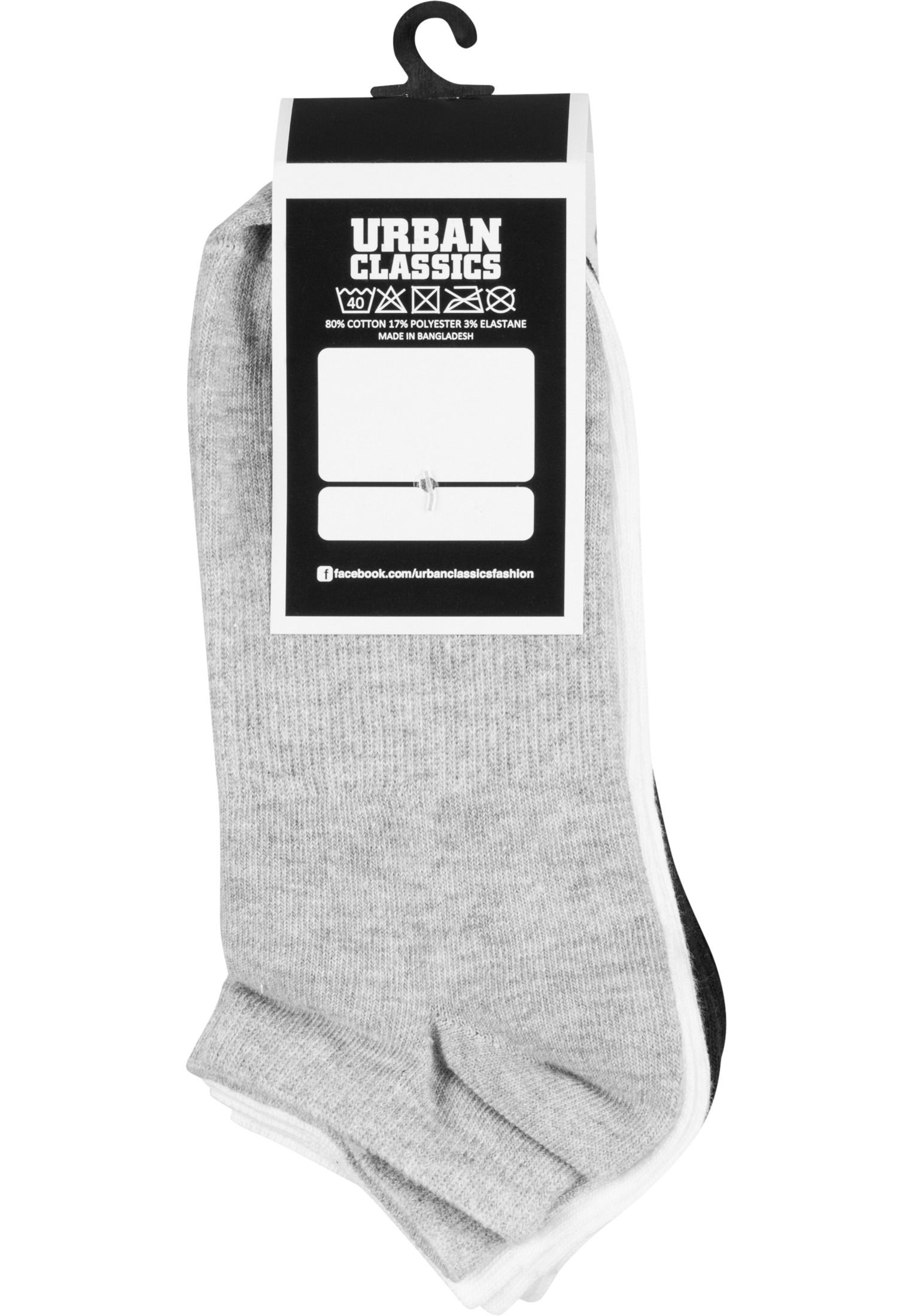 Socken No Show Socks 5-Pack in Farbe blk/wht/gry