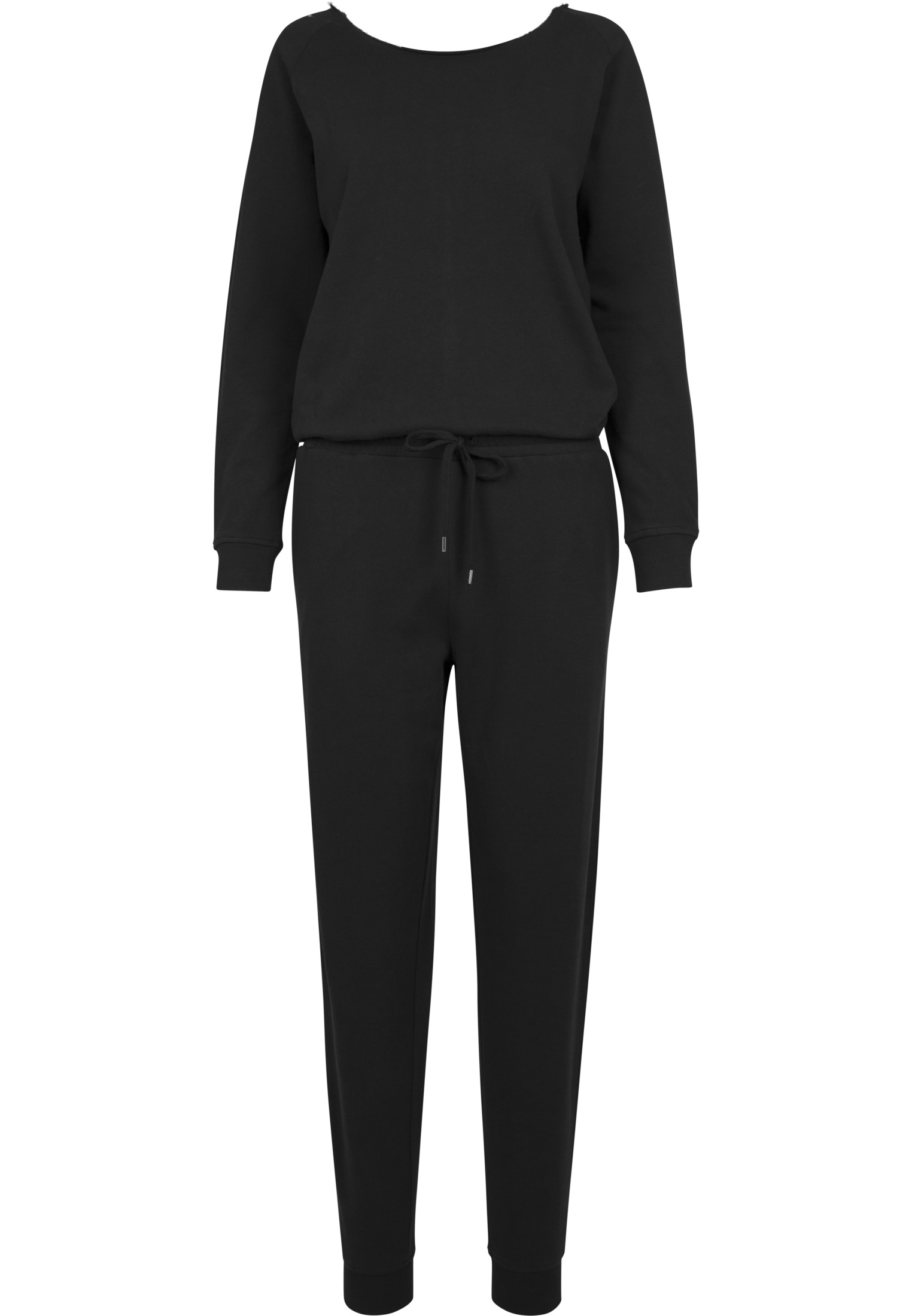 Jumpsuits Ladies Long Sleeve Terry Jumpsuit in Farbe black