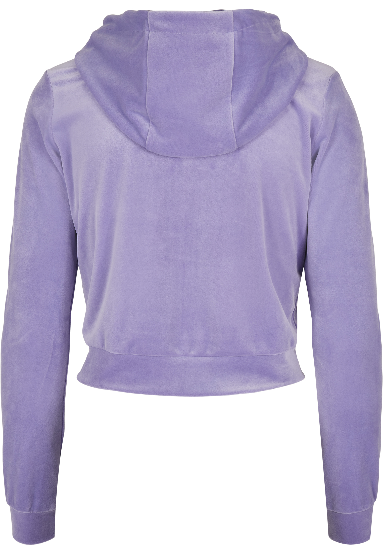 Zip Hoodies Ladies Short Velvet Zip Hoody in Farbe lavender
