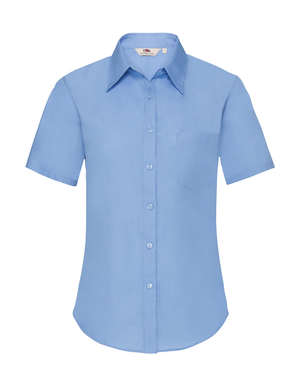  Ladies Poplin Shirt in Farbe Mid Blue