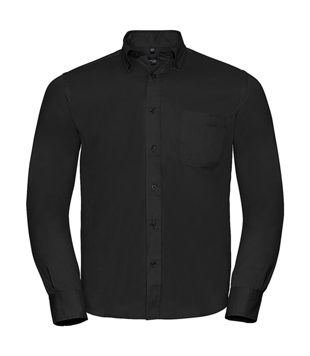  Long Sleeve Classic Twill Shirt in Farbe Black