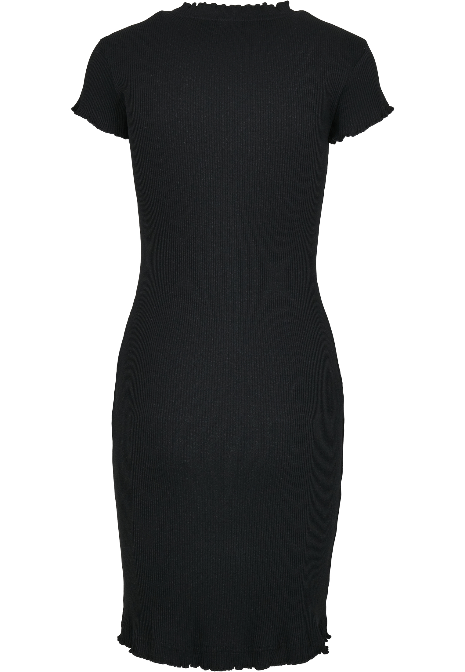 Curvy Ladies Rib Tee Dress in Farbe black