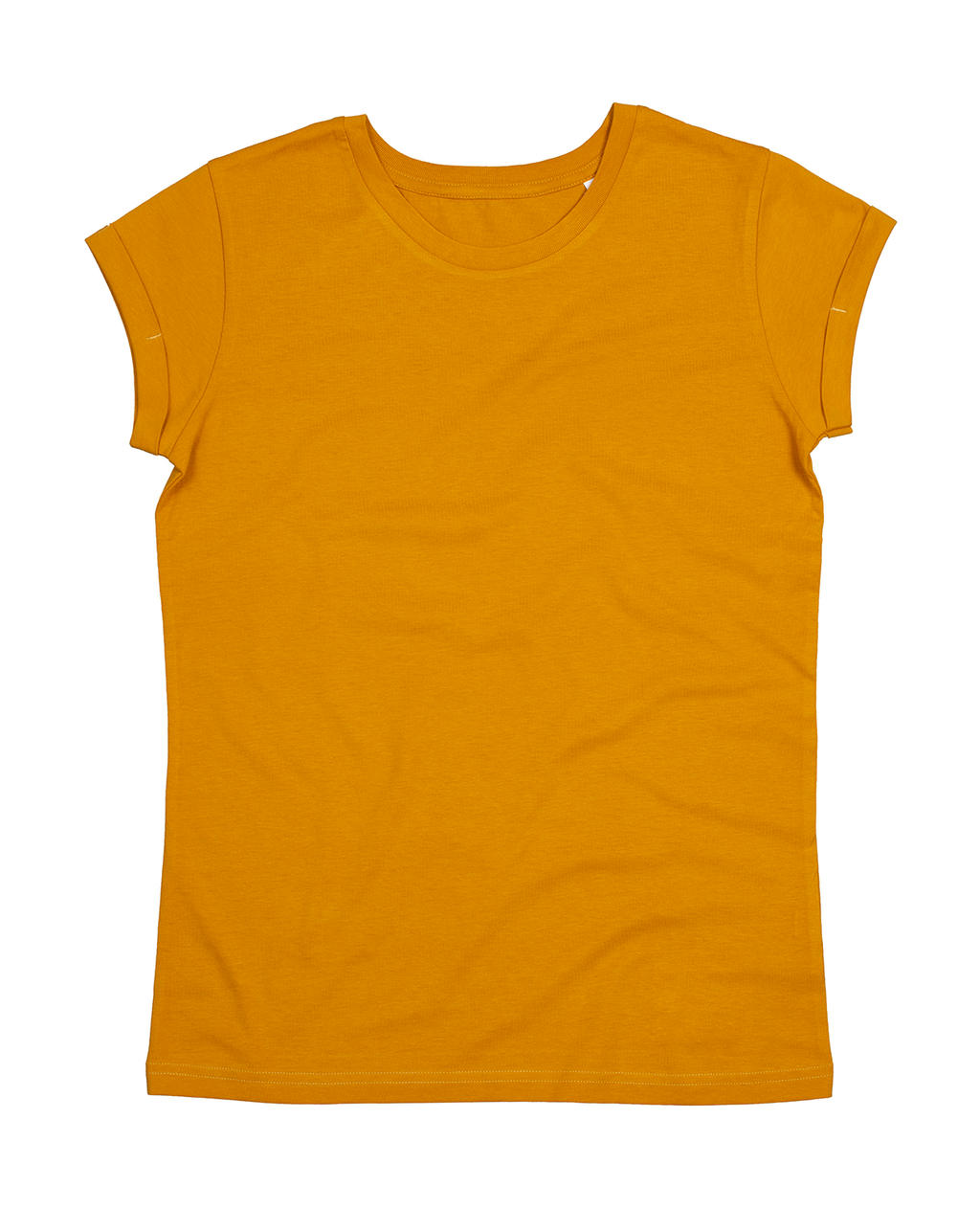  Womens Organic Roll Sleeve T in Farbe Mustard