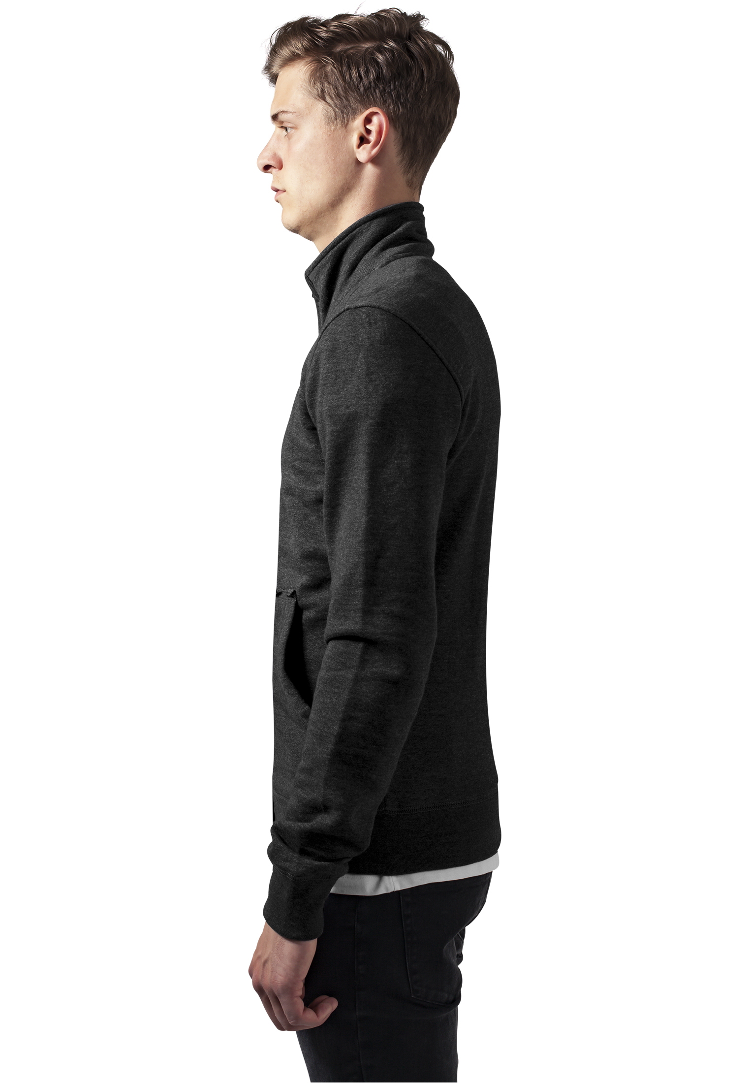 Leichte Jacken Loose Terry Zip Jacket in Farbe charcoal