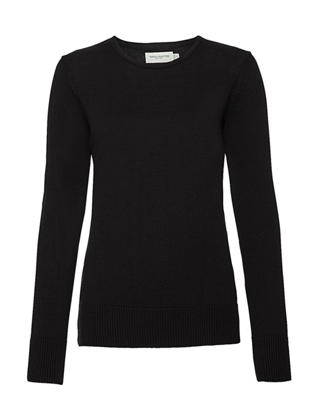  Ladies Crew Neck Knitted Pullover in Farbe Black