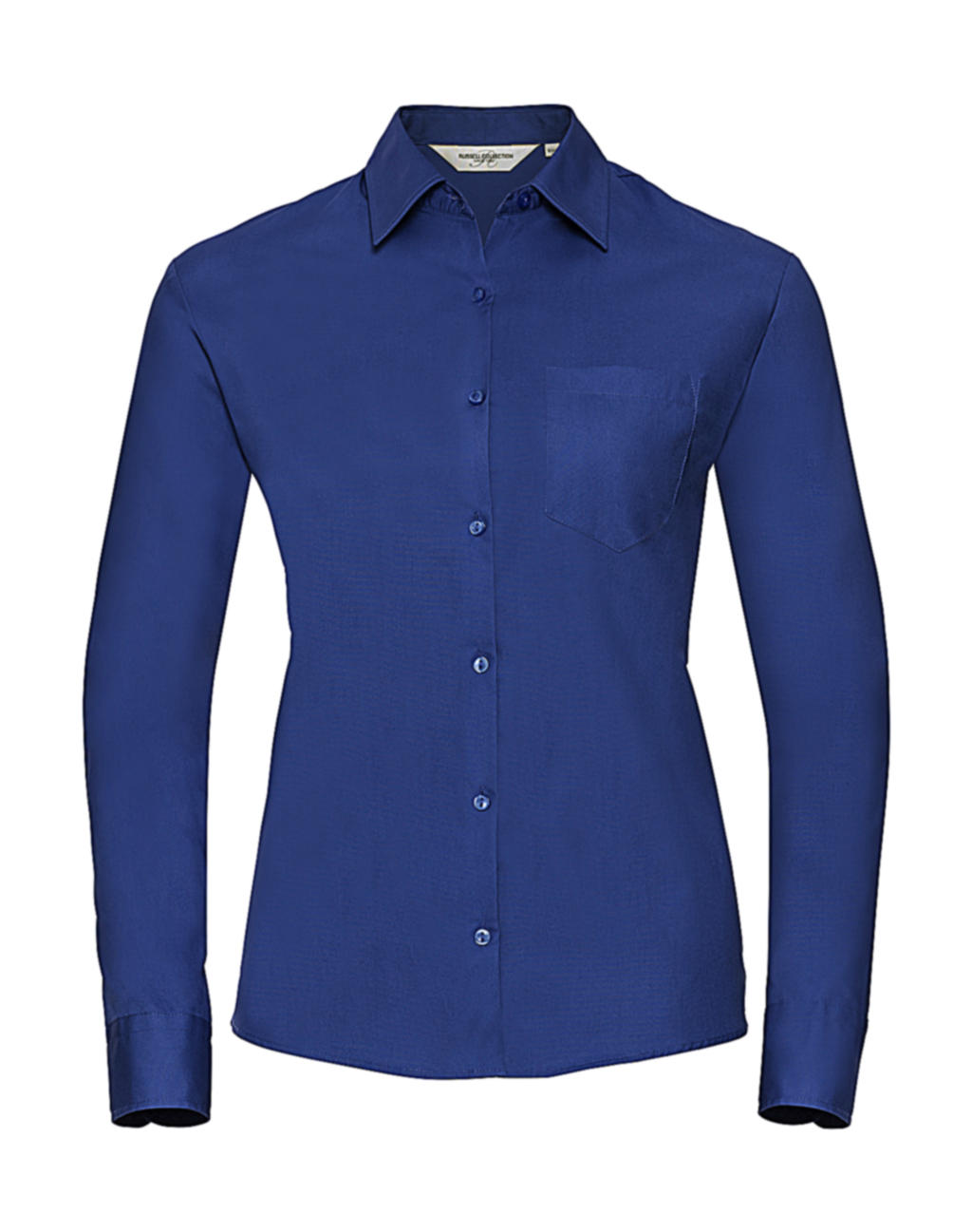  Ladies Cotton Poplin Shirt LS in Farbe Aztec Blue
