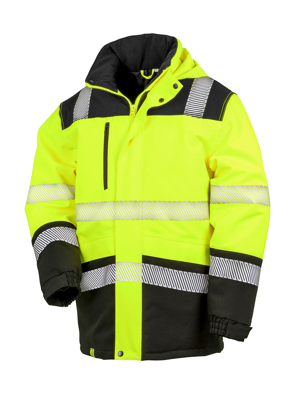  Printable Waterproof Softshell Safety Coat in Farbe Fluorescent Yellow/Black