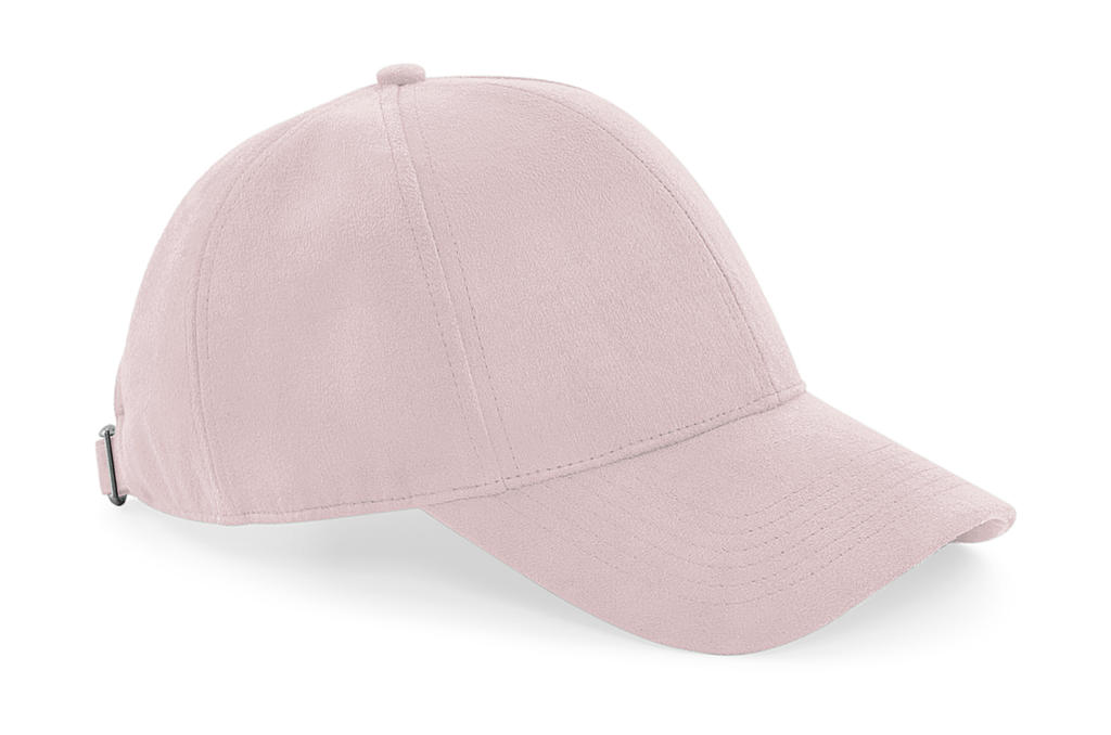  Faux Suede 6 Panel Cap in Farbe Dusky Pink