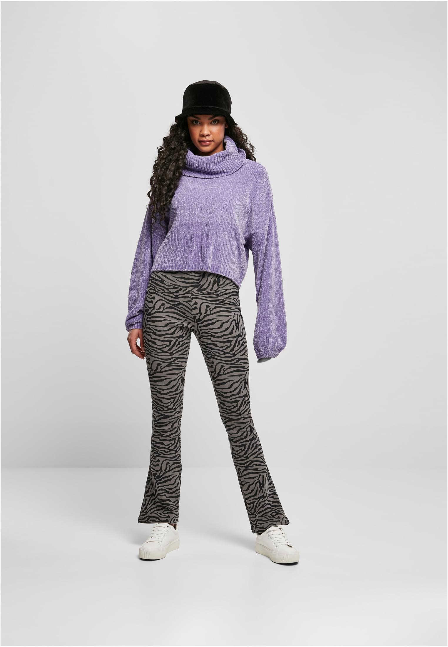 Sweater & Strickjacken Ladies Short Chenille Turtleneck Sweater in Farbe lavender