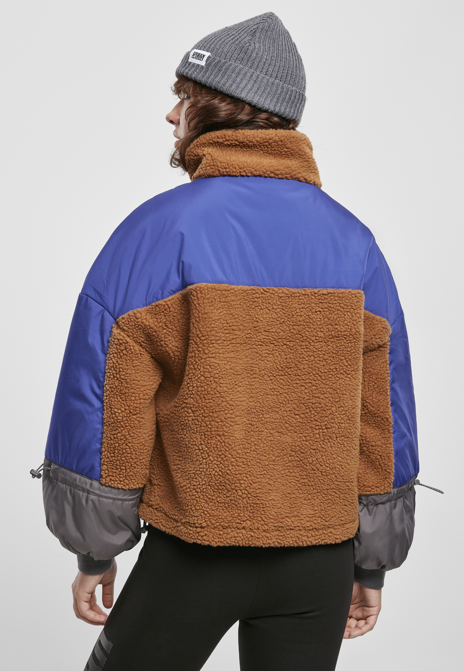 Winter Jacken Ladies Sherpa 3-Tone Pull Over Jacket in Farbe toffee/bluepurple