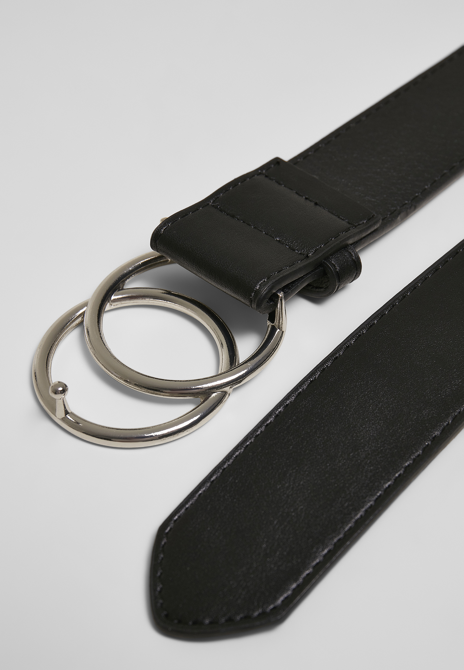 G?rtel Ring Buckle Belt in Farbe black/silver