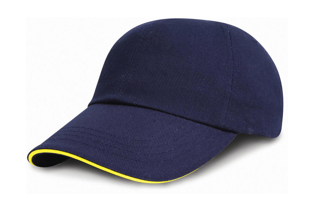  Brushed Cotton Sandwich Cap in Farbe Navy/Yellow