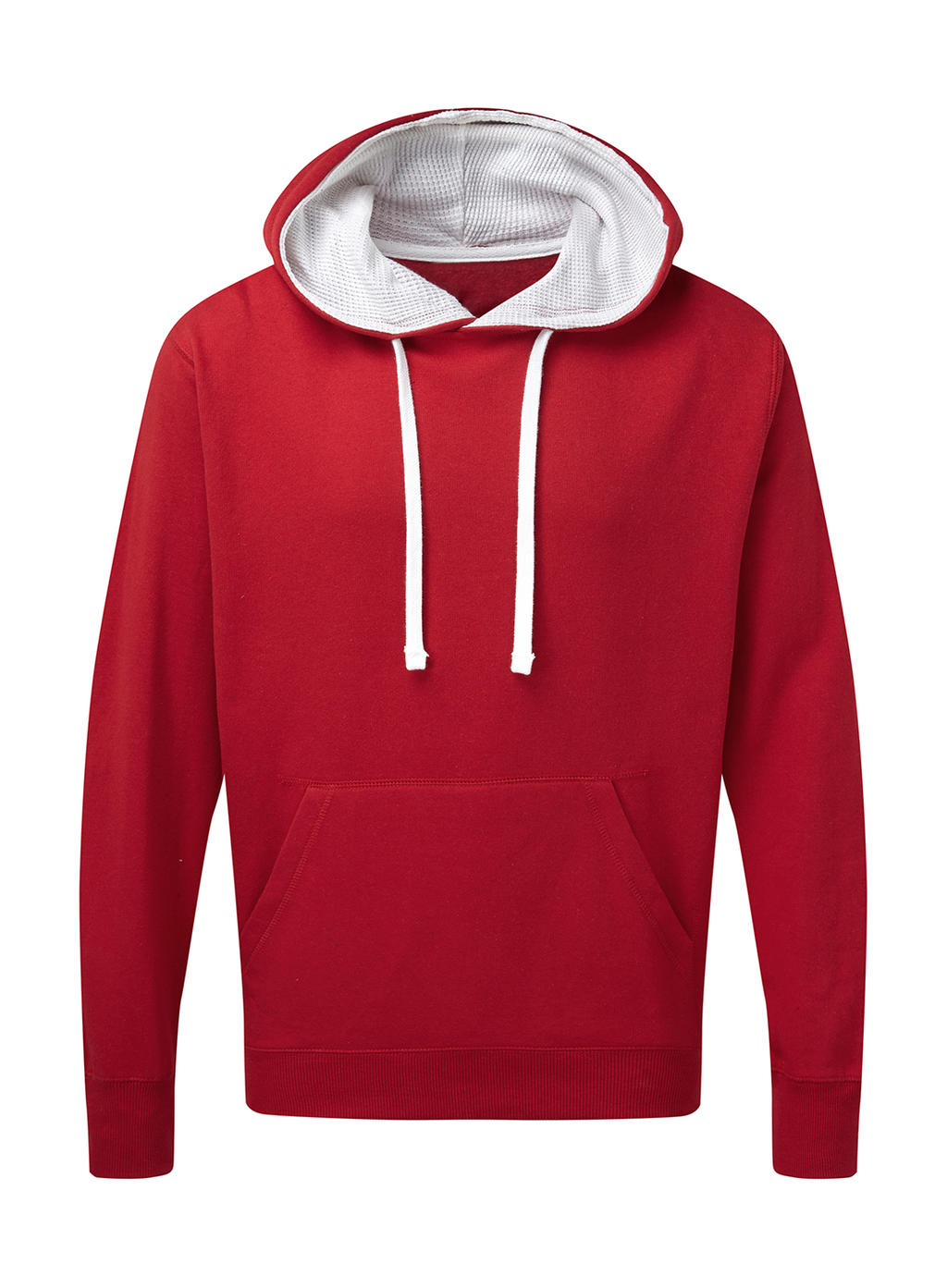  Mens Contrast Hoodie in Farbe Red/White