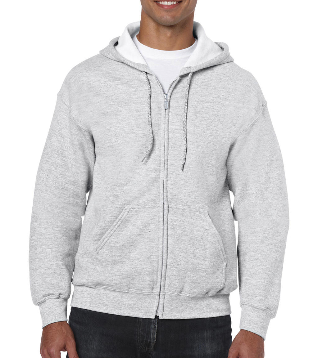  Heavy Blend Adult Full Zip Hooded Sweat in Farbe Ash Grey