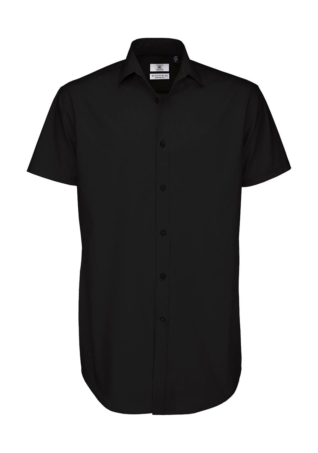  Black Tie SSL/men Poplin Shirt in Farbe Black