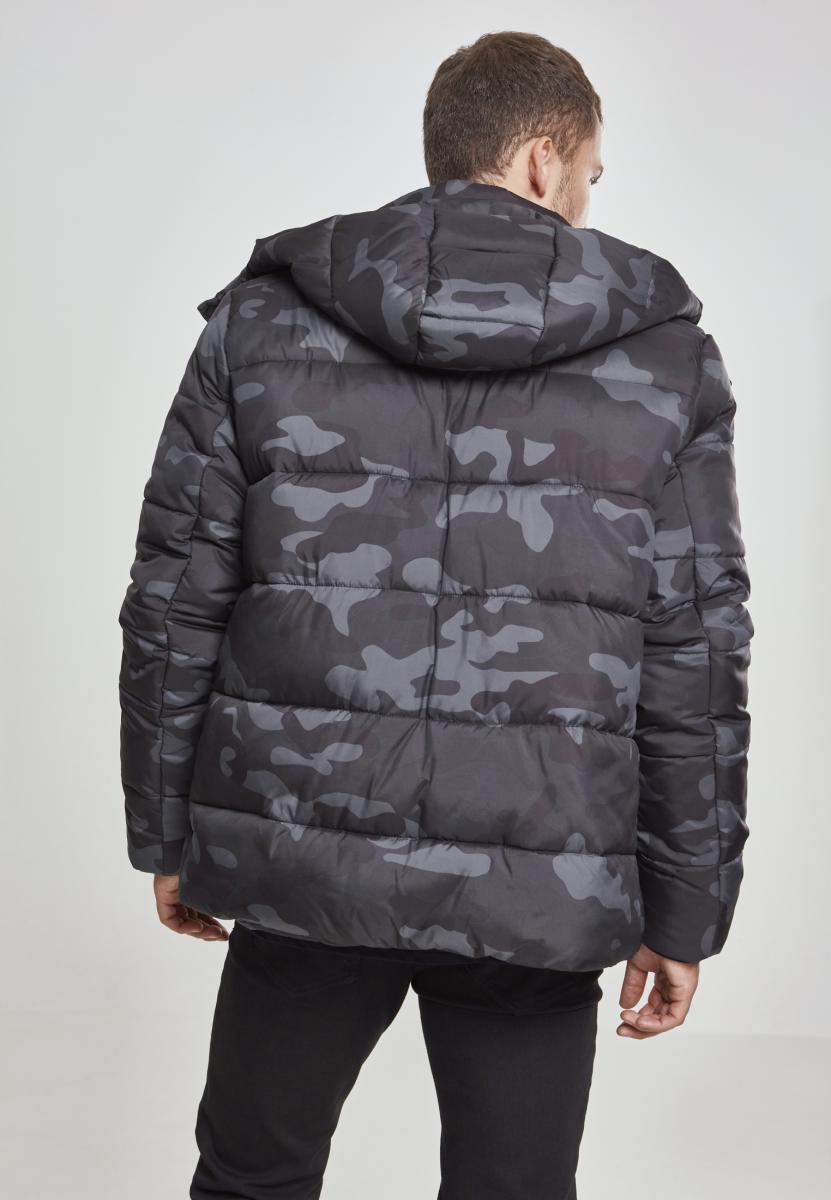 Plus Size Hooded Camo Puffer Jacket in Farbe darkcamo