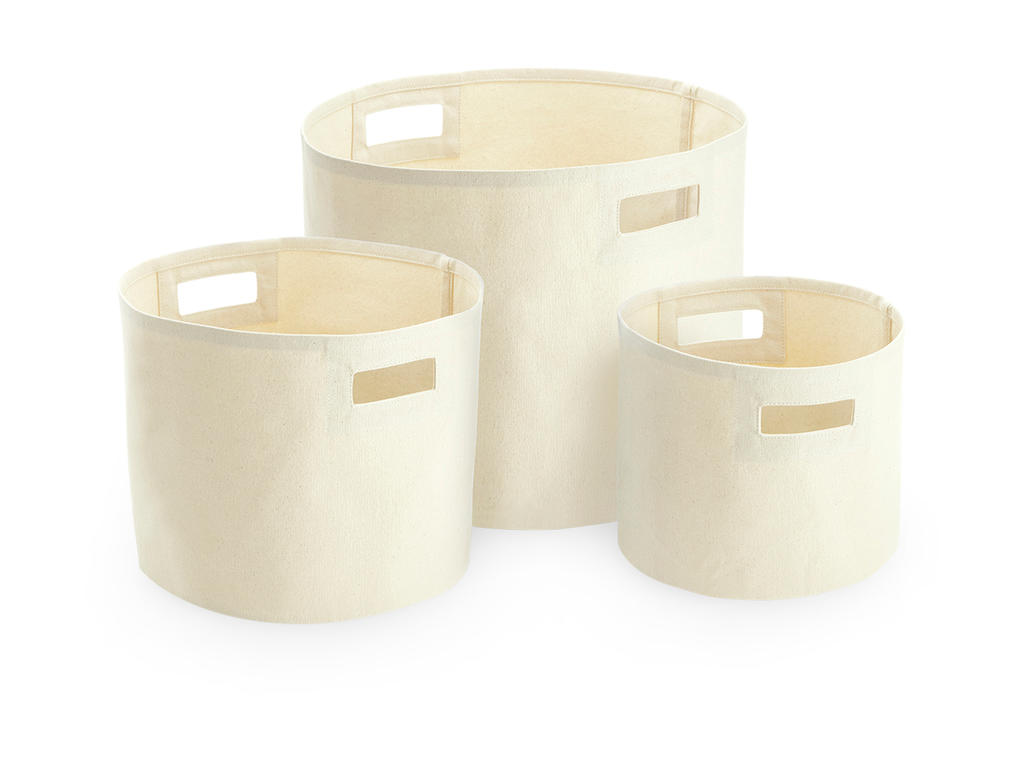  Canvas Storage Tubs in Farbe Natural