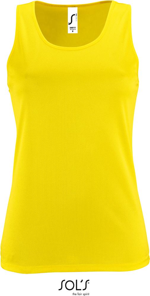 T-Shirt Sporty Tt Women Damen Racerback Sport Tank Top in Farbe neon yellow