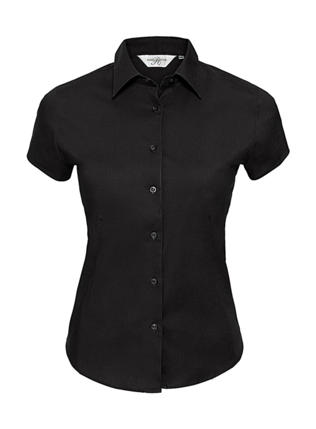  Ladies Easy Care Fitted Shirt in Farbe Black