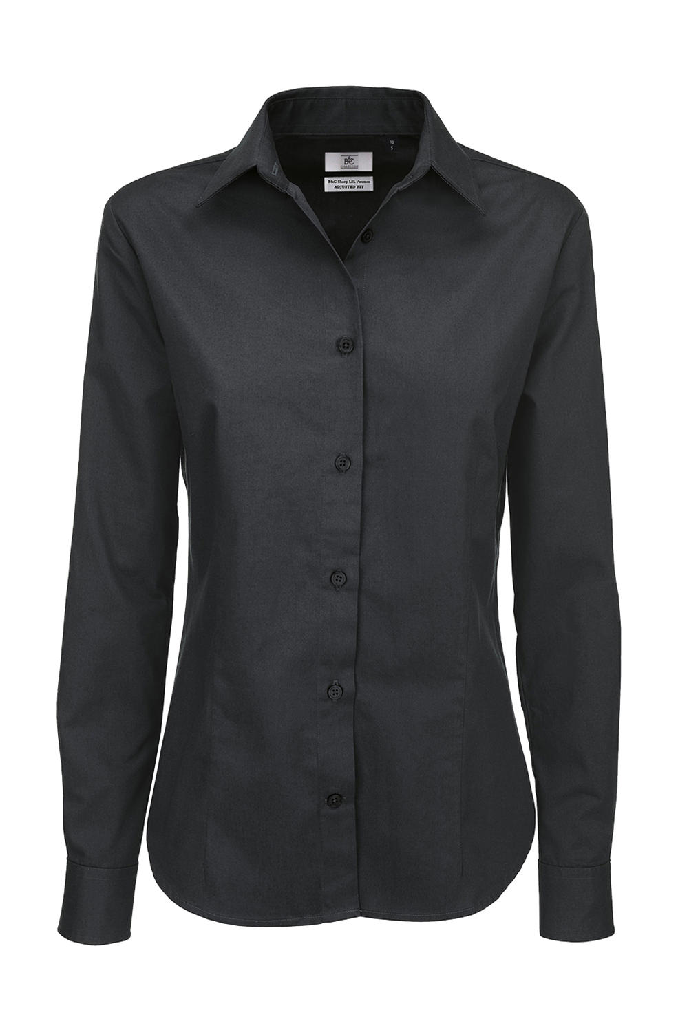  Sharp LSL/women Twill Shirt in Farbe Dark Grey