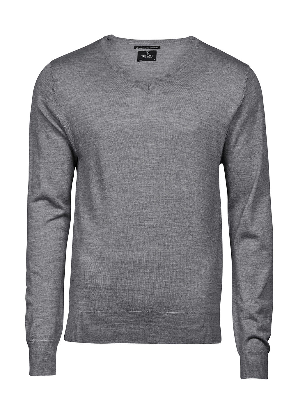  Mens V-Neck Sweater in Farbe Light Grey
