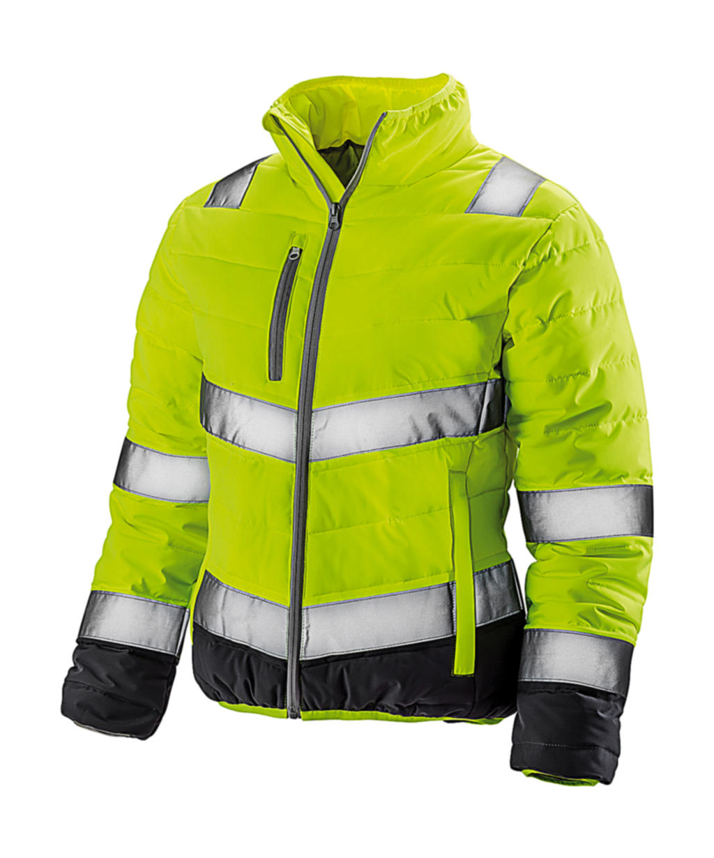  Womens Soft Padded Safety Jacket in Farbe Fluo Yellow/Grey