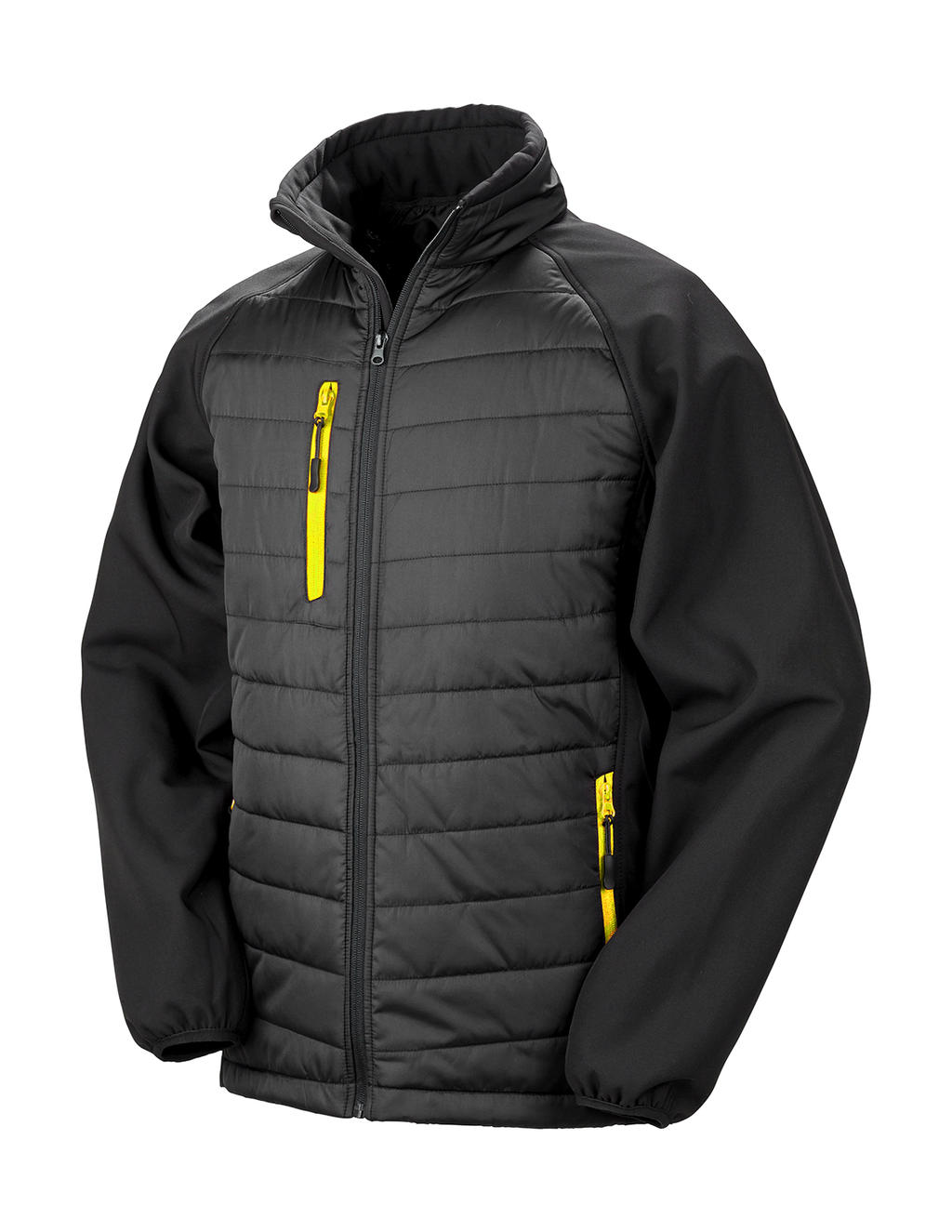  Black Compass Padded Softshell in Farbe Black/Yellow