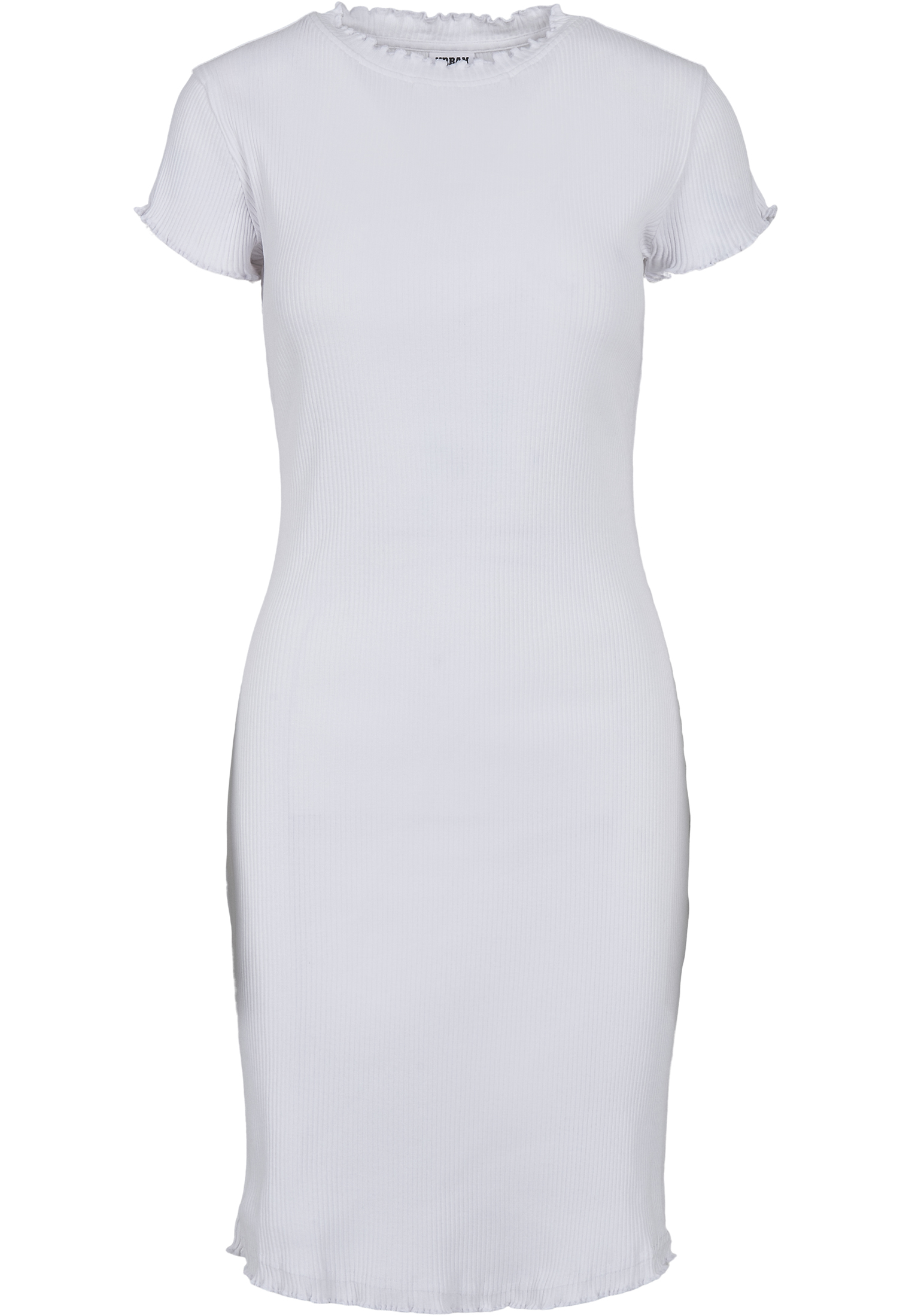 Curvy Ladies Rib Tee Dress in Farbe white