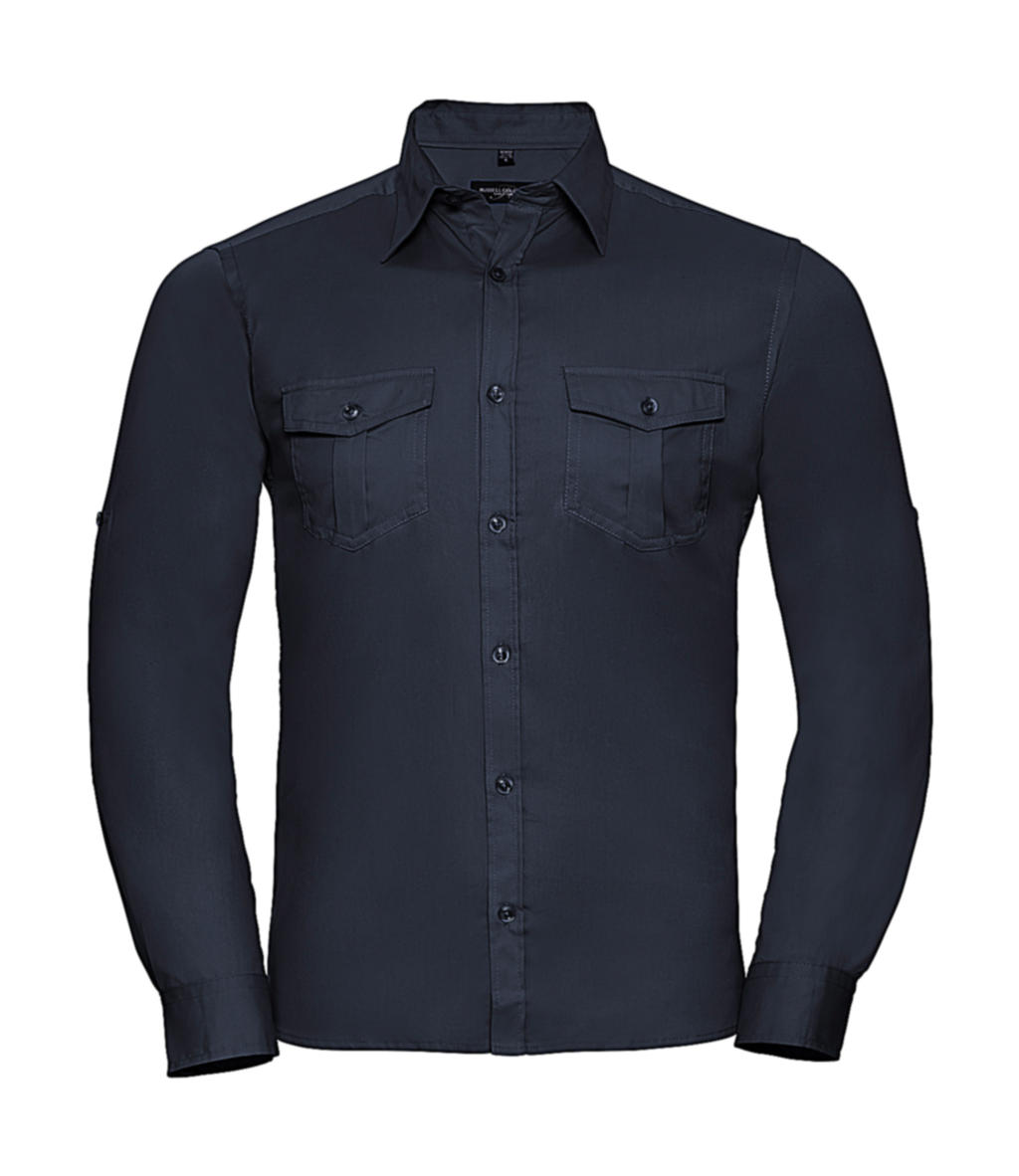  Mens Roll Sleeve Shirt LS  in Farbe French Navy